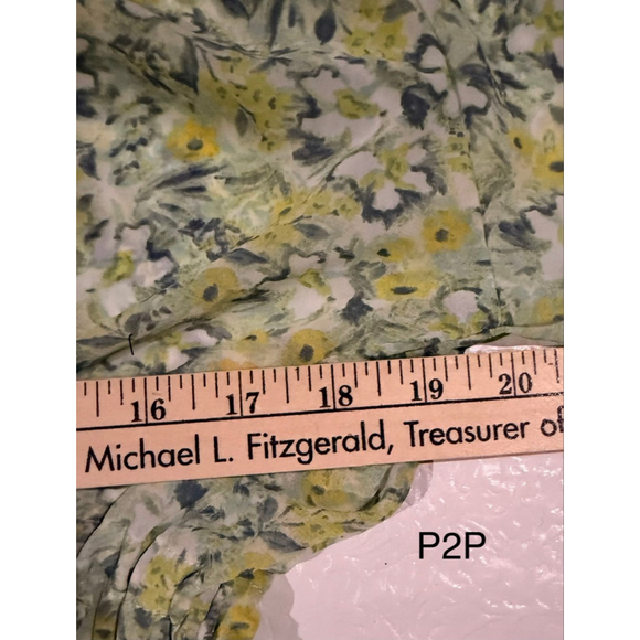 Lauren Conrad Floral Green Boho Flutter Sleeve floral swim cover-up - Picture 5 of 7